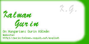 kalman gurin business card